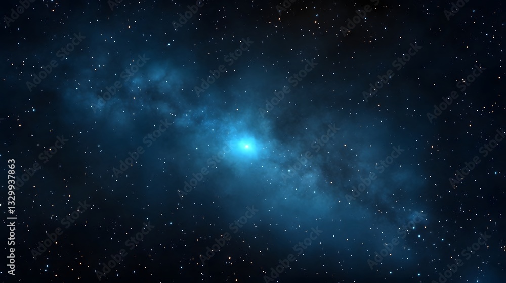 Lone Comet Blazing Through Cosmic Expanse, Leaving Brilliant Blue Cosmic Trail Lone Comet Blazing Through Cosmic Expanse, Leaving Brilliant Blue Cosmic Trail