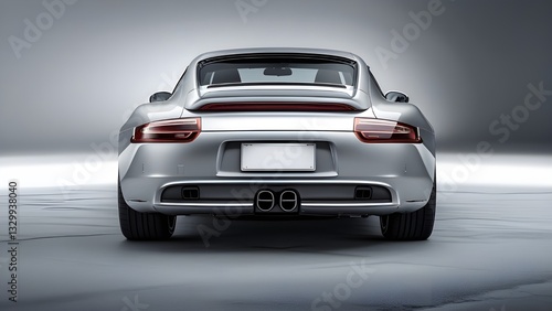 Blank Vehicle car license plate mockup for Automobile identification Information Fast Transportation Rear View