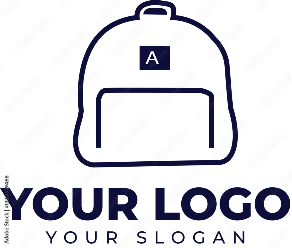 Backpack Logo Template: Customizable Design for Education and Travel Brands - Create Your Unique Identity with this Minimalist Backpack Icon Concept Backpack Logo Template: Customizable Design for Education and Travel Brands - Create Your Unique Identity with this Minimalist Backpack Icon Concept