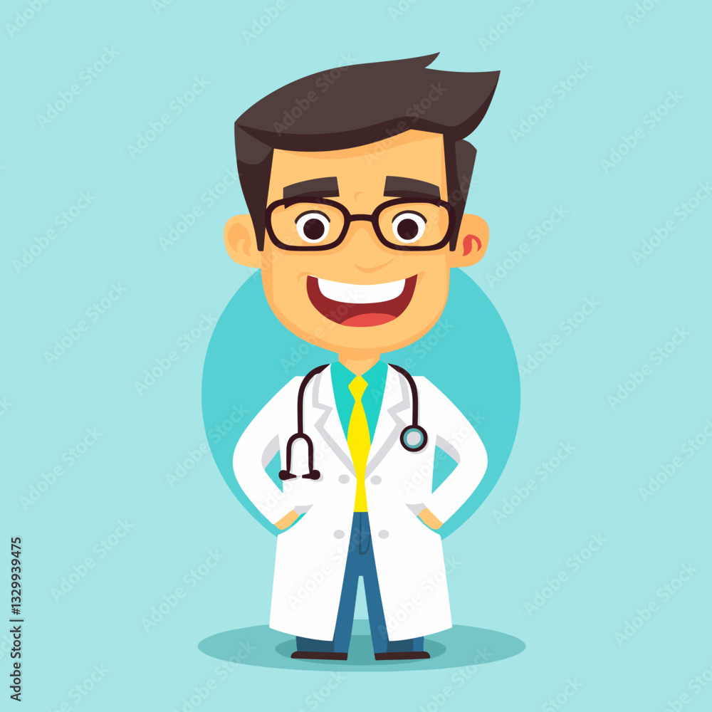 A friendly cartoon doctor in a white coat with a stethoscope, standing confidently, symbolizing healthcare and medical expertise
A friendly cartoon doctor in a white coat with a stethoscope, standing confidently, symbolizing healthcare and medical expertise