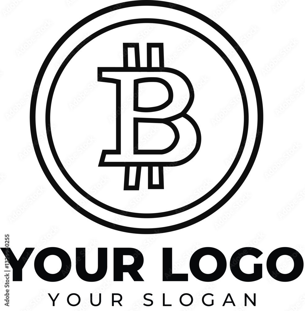 Bitcoin Logo Template: Customizable Design for Cryptocurrency Brands - Create Your Unique Identity with this Minimalist Bitcoin Symbol Concept Bitcoin Logo Template: Customizable Design for Cryptocurrency Brands - Create Your Unique Identity with this Minimalist Bitcoin Symbol Concept