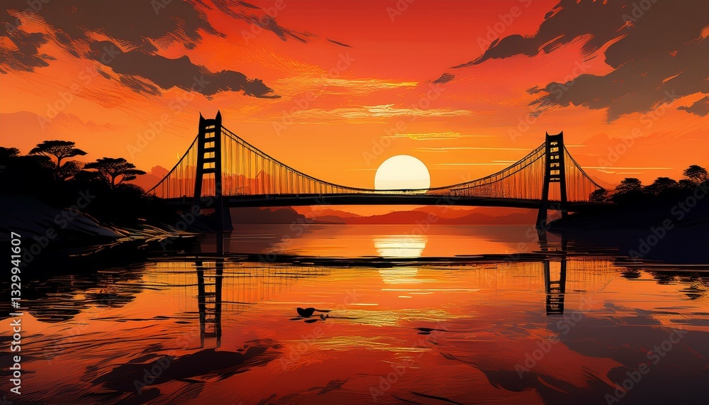 Obraz premium golden gate bridge at sunset