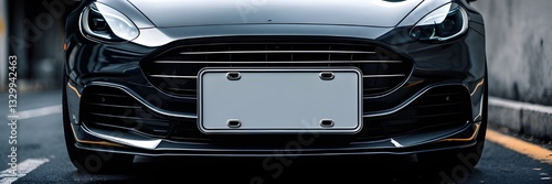 Blank Vehicle car bumper license plate for Automobile identification Information Urban Transportation front View