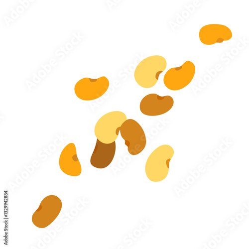 Roasted broad beans snack icon, fried vicia faba, spicy legume, crispy big beans chips for salads