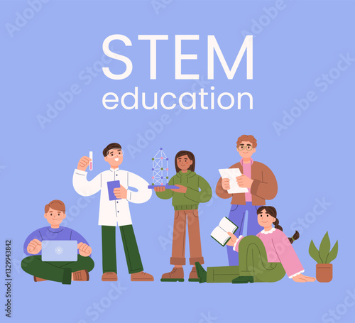 STEM education students working on projects