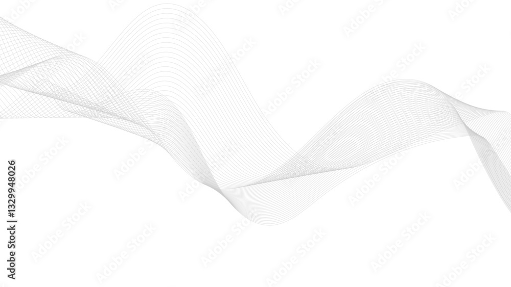 Fototapeta premium Abstract white blend digital technology flowing wave lines background. Modern glowing moving lines design. Modern white moving lines design element. 