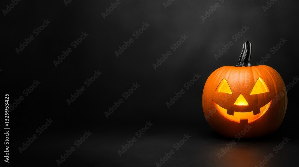 a Halloween pumpkin with a jack-o'-lantern face carved into it, illuminated against a dark background a Halloween pumpkin with a jack-o'-lantern face carved into it, illuminated against a dark background