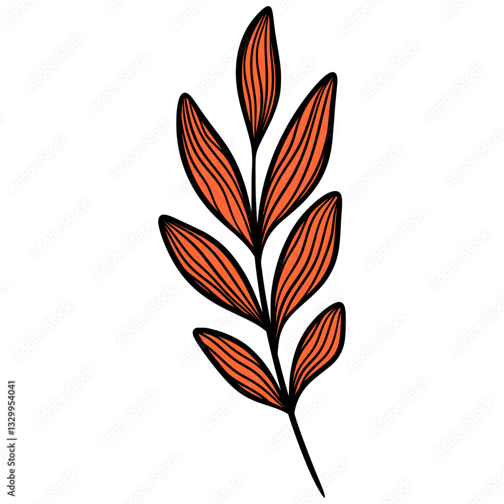 Line Art Leaves Design Illustration Line Art Leaves Design Illustration