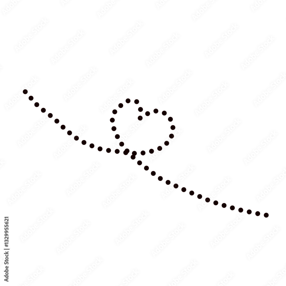 Heart dotted line Heart dotted line