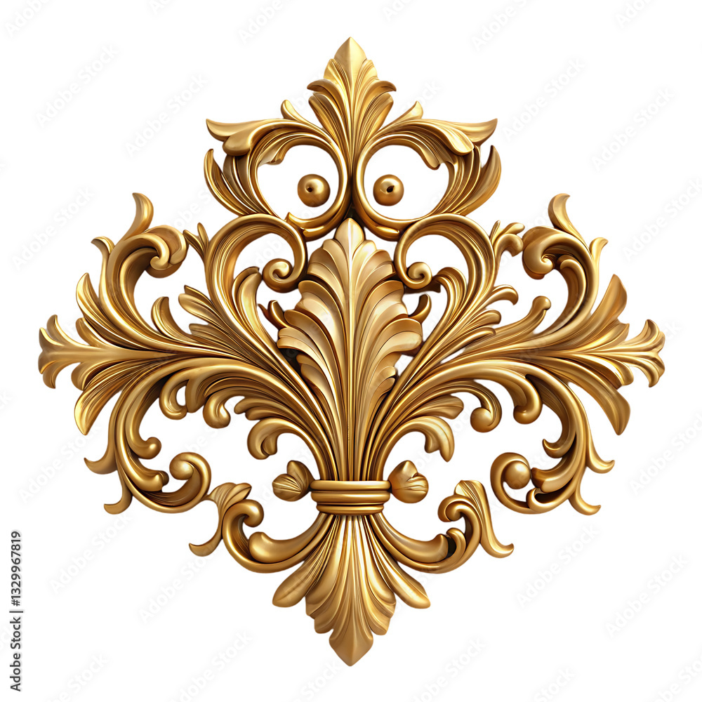 Golden ornate fleur de lis design element Golden ornate fleur de lis design element