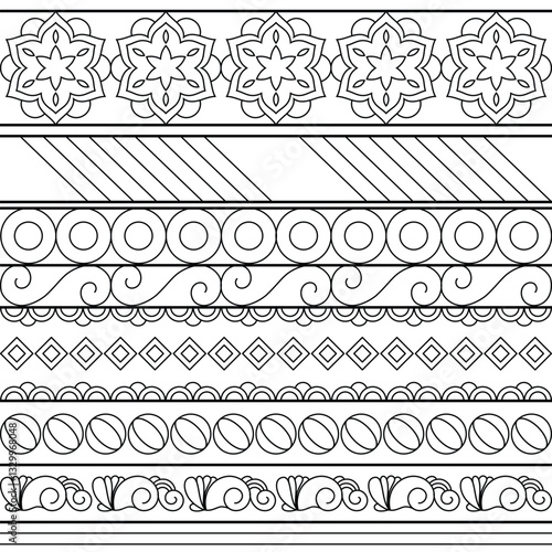 Zentangle mandala. Seamless background with Moroccan, Islamic, Arabic, Indian, and Ottoman Influences. 