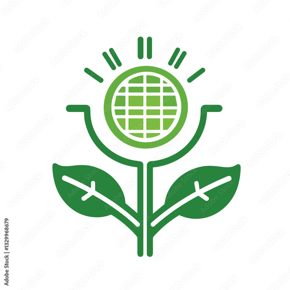 Obraz premium Flower with globe symbol illustration for World Environment Day celebration