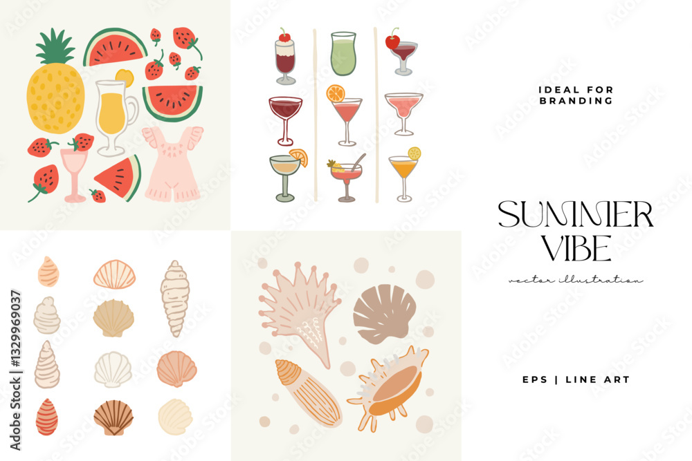 Abstract childlike summer vibe posters template. Modern trendy minimal style. Hand drawn Rounded design for wallpaper, wall decor, print, postcard, cover, template, banner. Abstract childlike summer vibe posters template. Modern trendy minimal style. Hand drawn Rounded design for wallpaper, wall decor, print, postcard, cover, template, banner.