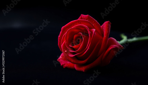 Wallpaper Mural Single Red Rose on Black Velvet Torontodigital.ca