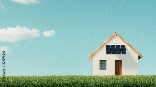 Wallpaper Mural Zerocarbon minimalist home with solar roofs and recycled materials, Sustainable Housing, Minimalist carbonneutral living Torontodigital.ca