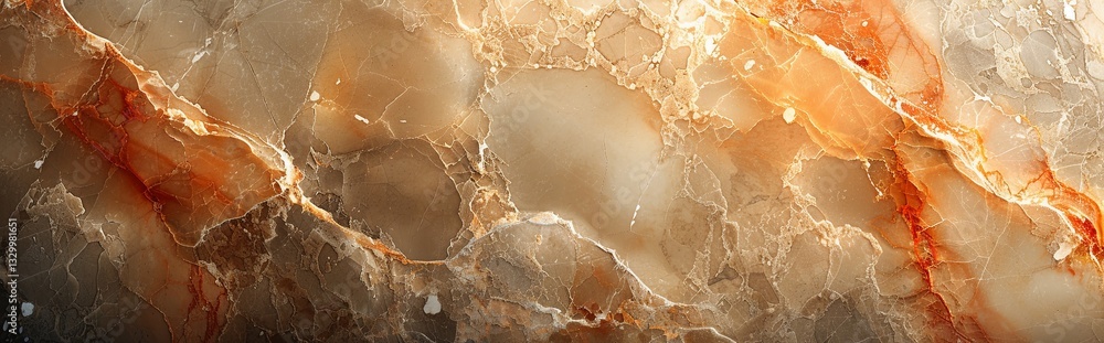 Warm Beige Marble With Orange Veins
