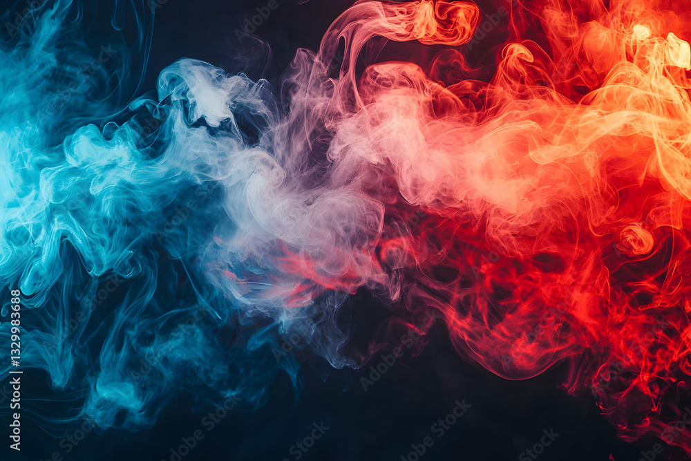 Swirling Smoke Texture with Vibrant Blue and Red Colors Abstract Swirling Smoke Texture with Vibrant Blue and Red Colors Abstract