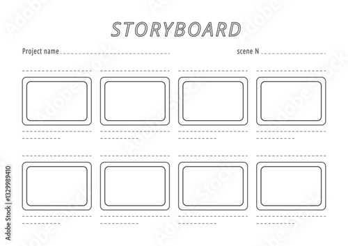 Storyboard Frame Outline Empty Vector Background