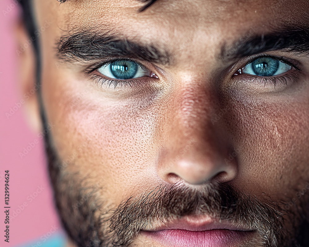 Fototapeta premium man, handsome man, male, man on colored background, male on solid background, colorful, trend, fashion, stylish male, lifestyle, individual, black, caucasian, success, confident, energetic, hispanic, 