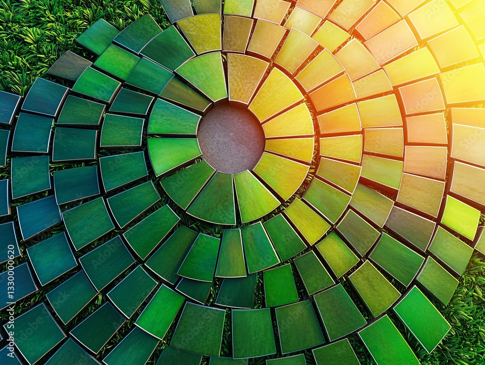 Naklejka premium Modern Color Palette Circular Arrangement with Green Background