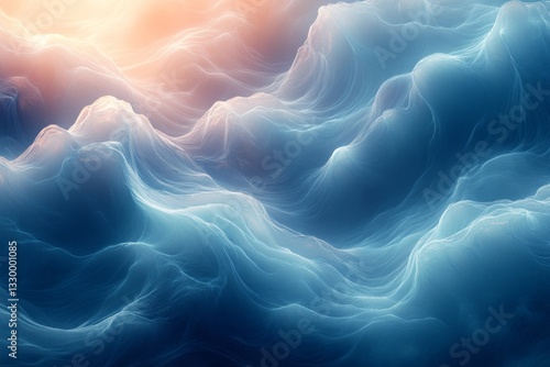 Obraz na płótnie Blue Fluid Abstract Mountains w salonie