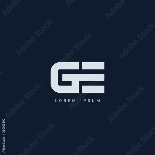Bild auf Leinwand GE logo Design Template Vector Graphic Branding Element
