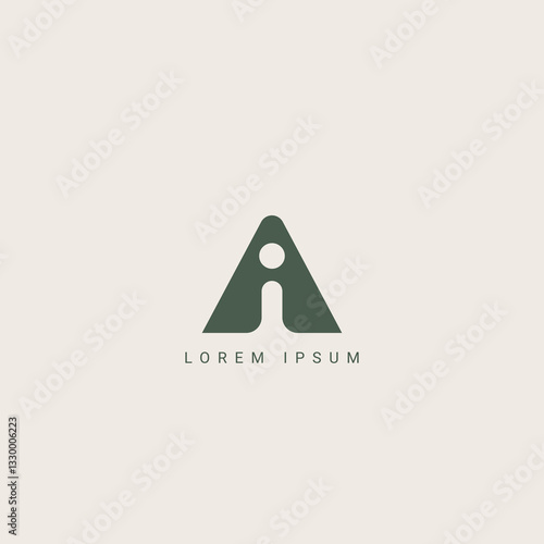 Letter AI line logo design. Linear creative minimal monochrome monogram symbol