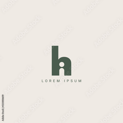 Letter Hi line logo design. Linear creative minimal monochrome monogram symbol