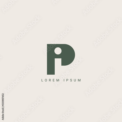 Letter Pi IP line logo design. Linear creative minimal monochrome monogram symbol