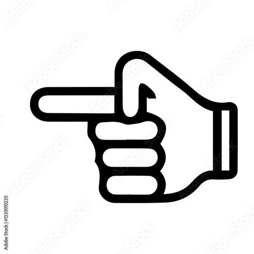 Pointing forefinger black icon. Hand gesture sign