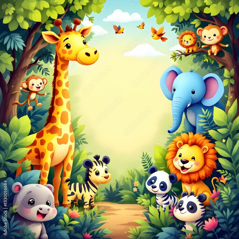 Naklejka premium animals in the jungle