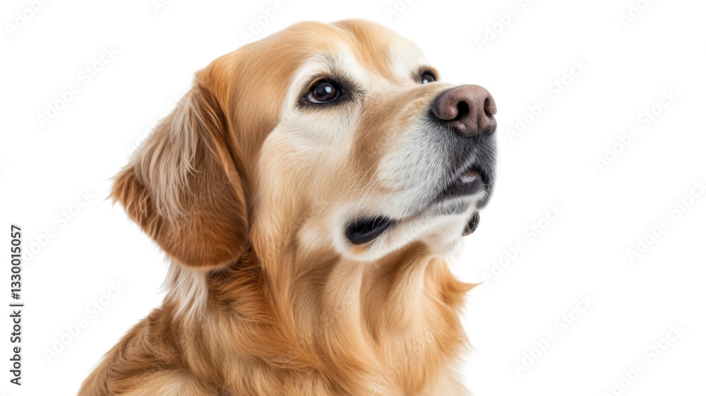 Golden retriever looking up with transparent background Golden retriever looking up with transparent background