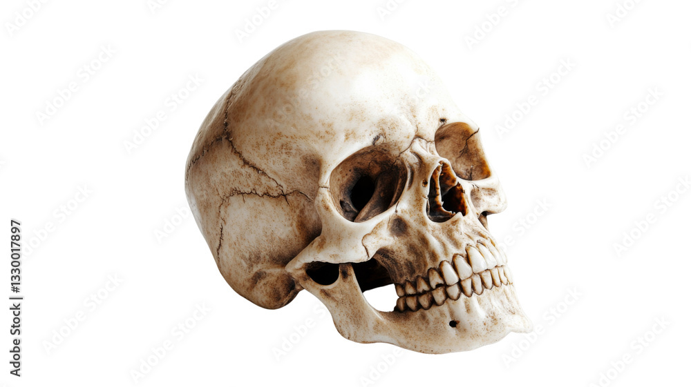 Realistic human skull isolated on transparent background with clipping path Realistic human skull isolated on transparent background with clipping path