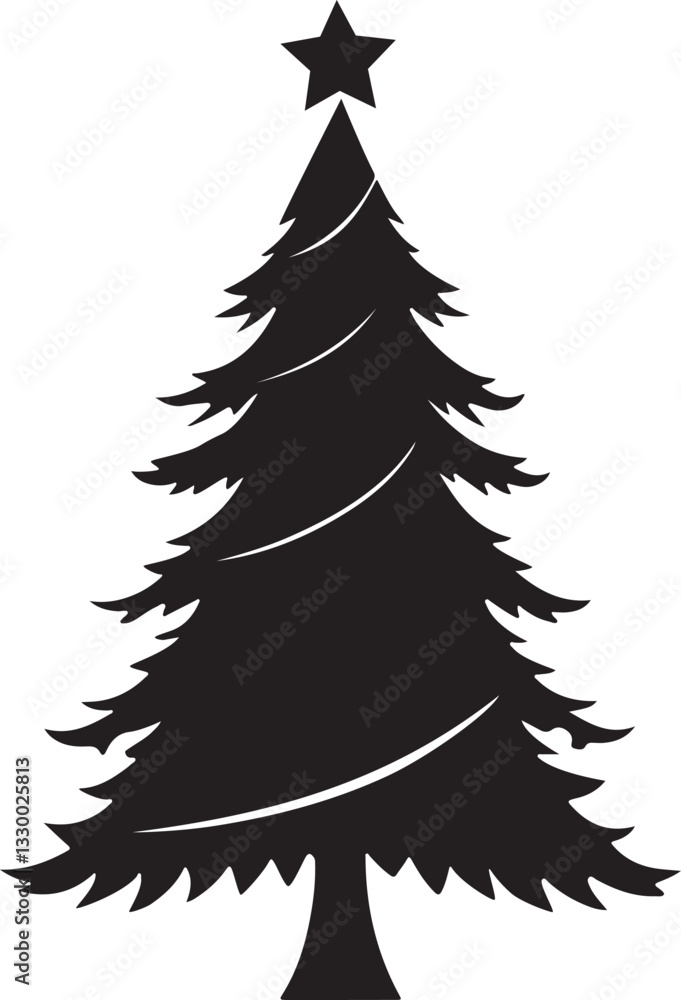 Obraz premium Chrismas Tree Silhouette Art and Illustration