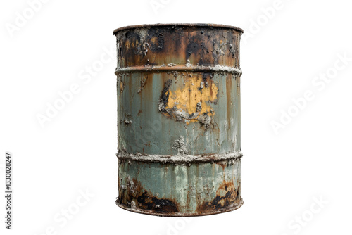Obraz na płótnie an old rusty metal barrel on a white background Cutout and isolated and transparent background image w salonie