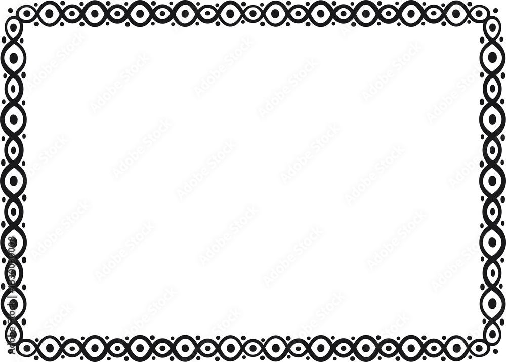 Rectangular border with circles and dots. Vector illustration made with lines and dots creating a rectangular border Rectangular border with circles and dots. Vector illustration made with lines and dots creating a rectangular border
