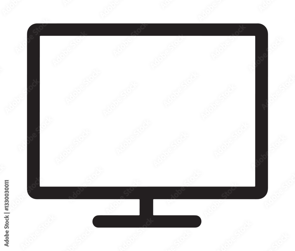 lcd monitor isolated on white, Modern monitor icon – minimalist screen design. lcd monitor isolated on white, Modern monitor icon – minimalist screen design.