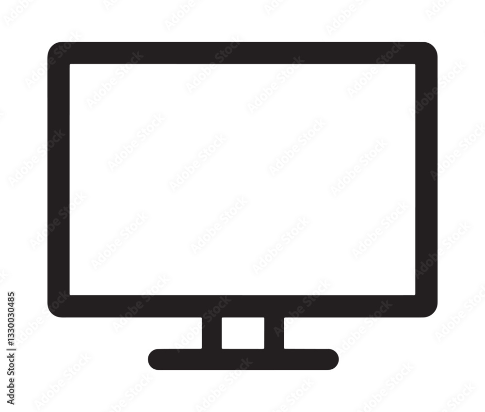 lcd monitor isolated on white, Modern monitor icon – minimalist screen design. lcd monitor isolated on white, Modern monitor icon – minimalist screen design.