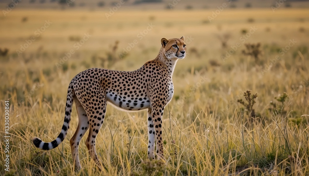 Cheetah in the wild, side view