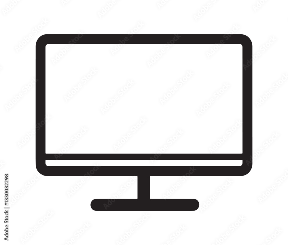 lcd monitor isolated on white, Modern monitor icon – minimalist screen design. lcd monitor isolated on white, Modern monitor icon – minimalist screen design.