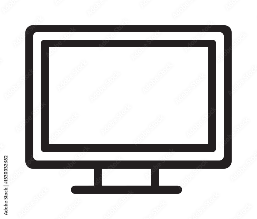 lcd monitor isolated on white, Modern monitor icon – minimalist screen design. lcd monitor isolated on white, Modern monitor icon – minimalist screen design.