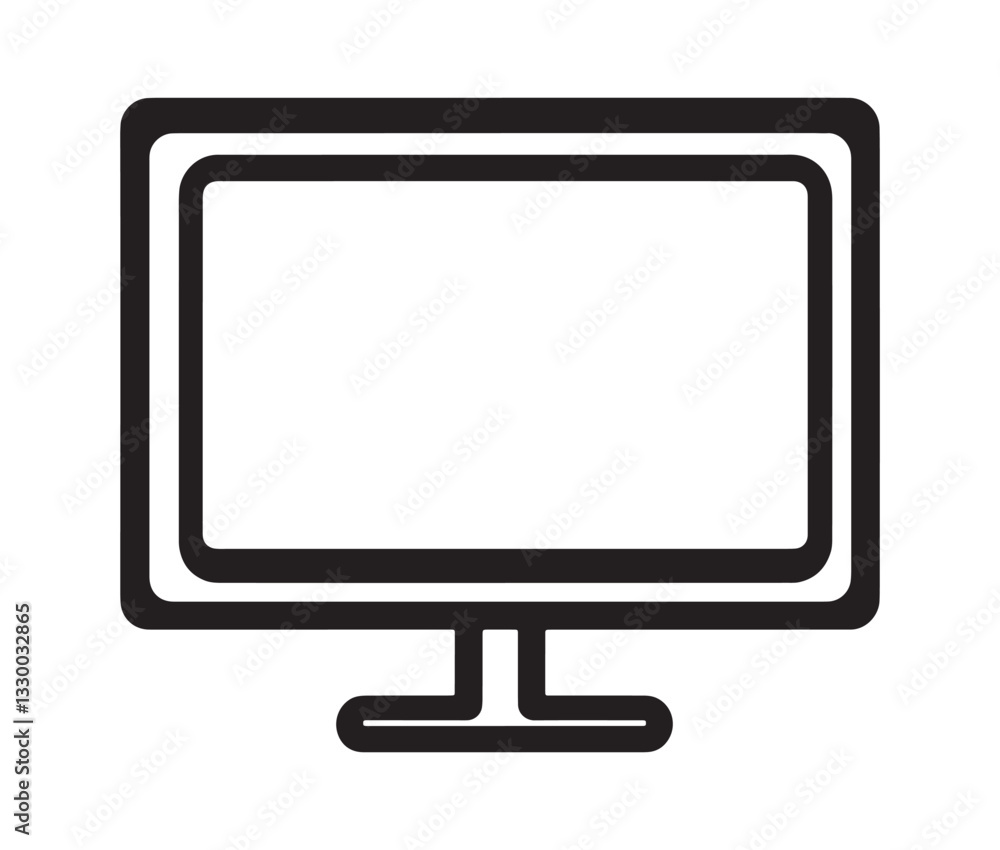 lcd monitor isolated on white, Modern monitor icon – minimalist screen design. lcd monitor isolated on white, Modern monitor icon – minimalist screen design.