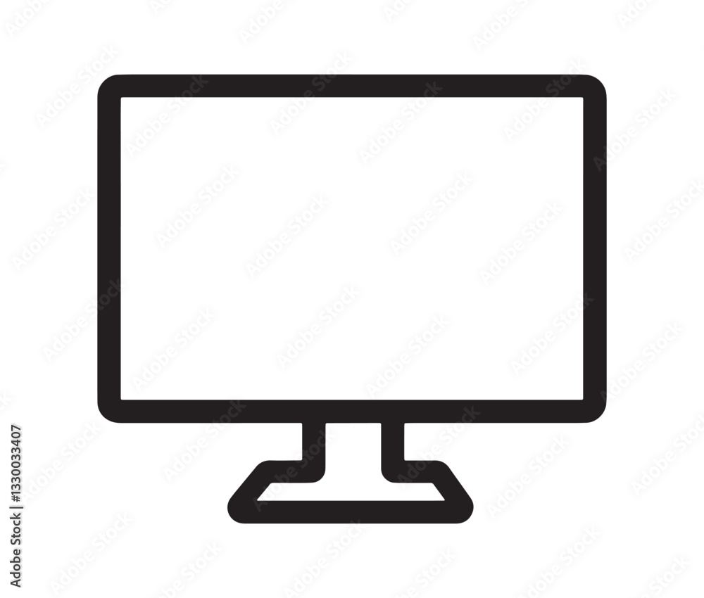 lcd monitor isolated on white, Modern monitor icon – minimalist screen design. lcd monitor isolated on white, Modern monitor icon – minimalist screen design.