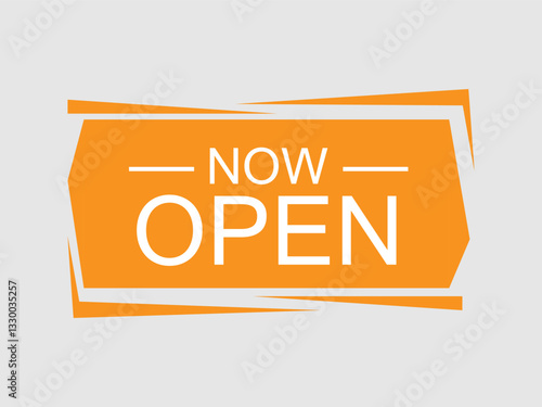 orange now open sign for online market, retail, and shop