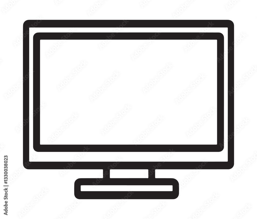 lcd monitor isolated on white, Modern monitor icon – minimalist screen design. lcd monitor isolated on white, Modern monitor icon – minimalist screen design.