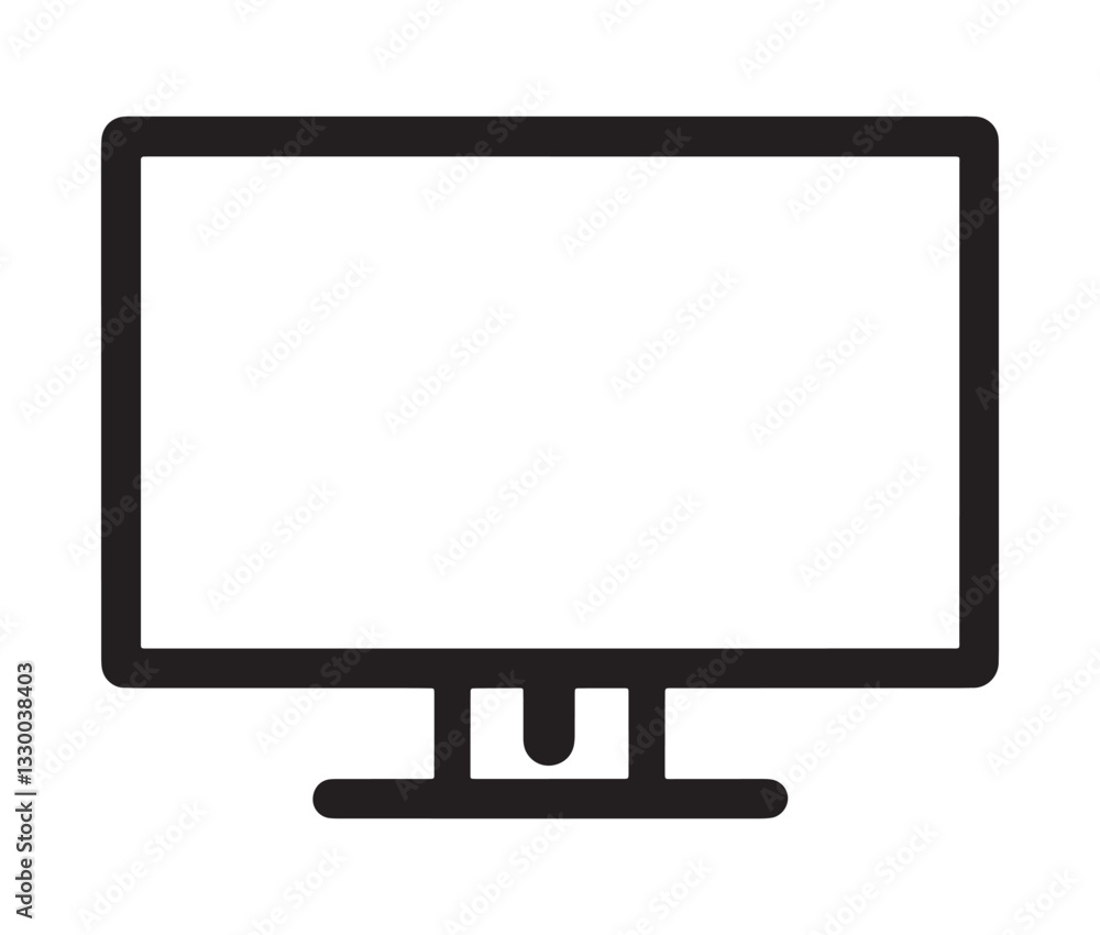 lcd monitor isolated on white, Modern monitor icon – minimalist screen design. lcd monitor isolated on white, Modern monitor icon – minimalist screen design.