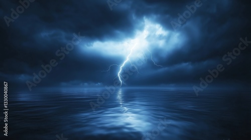 Stormy Night with Lightning Strike