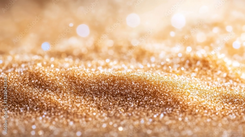 Golden glitter background with bokeh