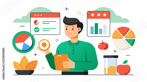 By analyzing consumer data on dietary preferences and restrictions a food company is able to create custom meal plans and products for each customers unique needs.. Vector illustration
