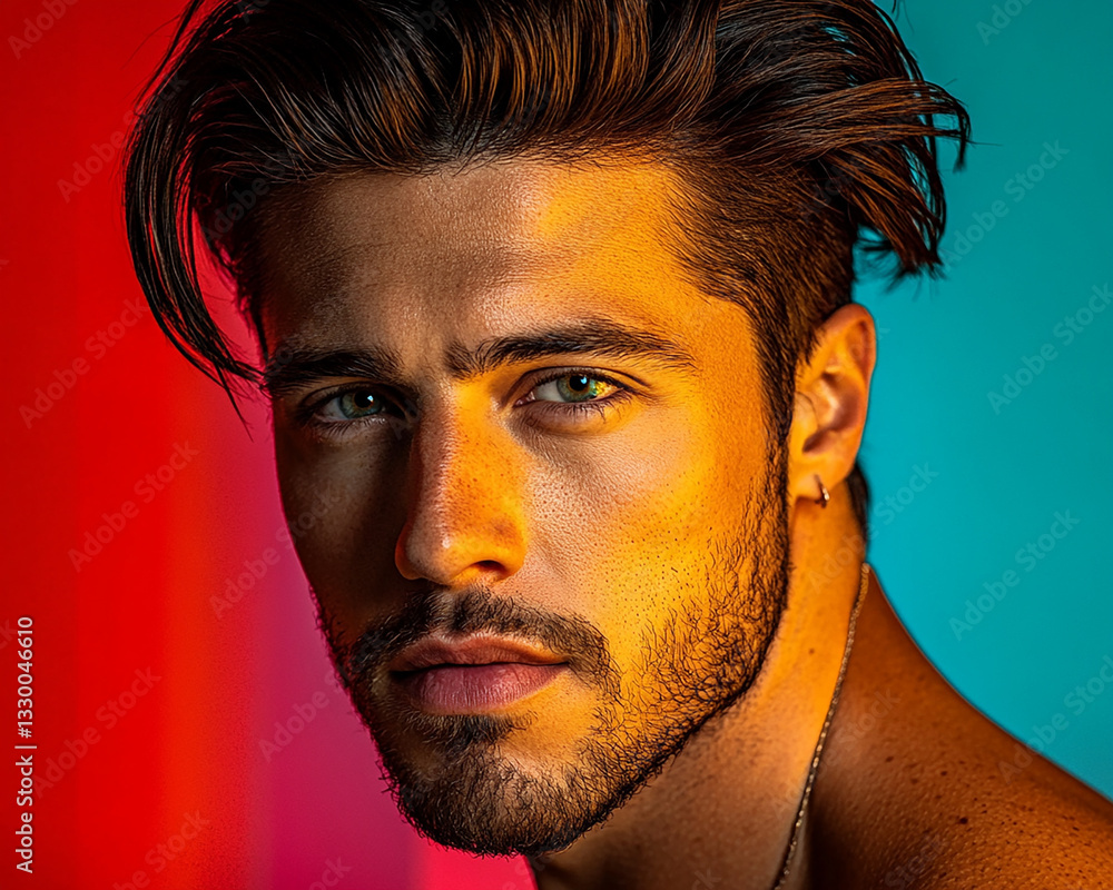 Man portrait close up, handsome male portrait close up Man portrait close up, handsome male portrait close up